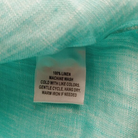 UNTUCKit Monthelie Button Front Shirt Women's Size 4 Relaxed Fit Blue Linen - Picture 5 of 7